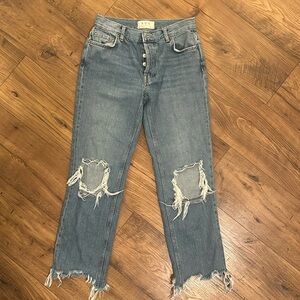 Free People distressed crop jeans